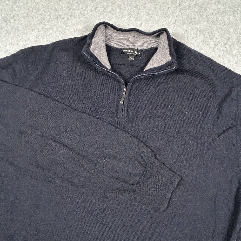 Mario Gilberti 1/4 Sweater 100% Extra Fine Merino Wool Men's Size XL Made Italy